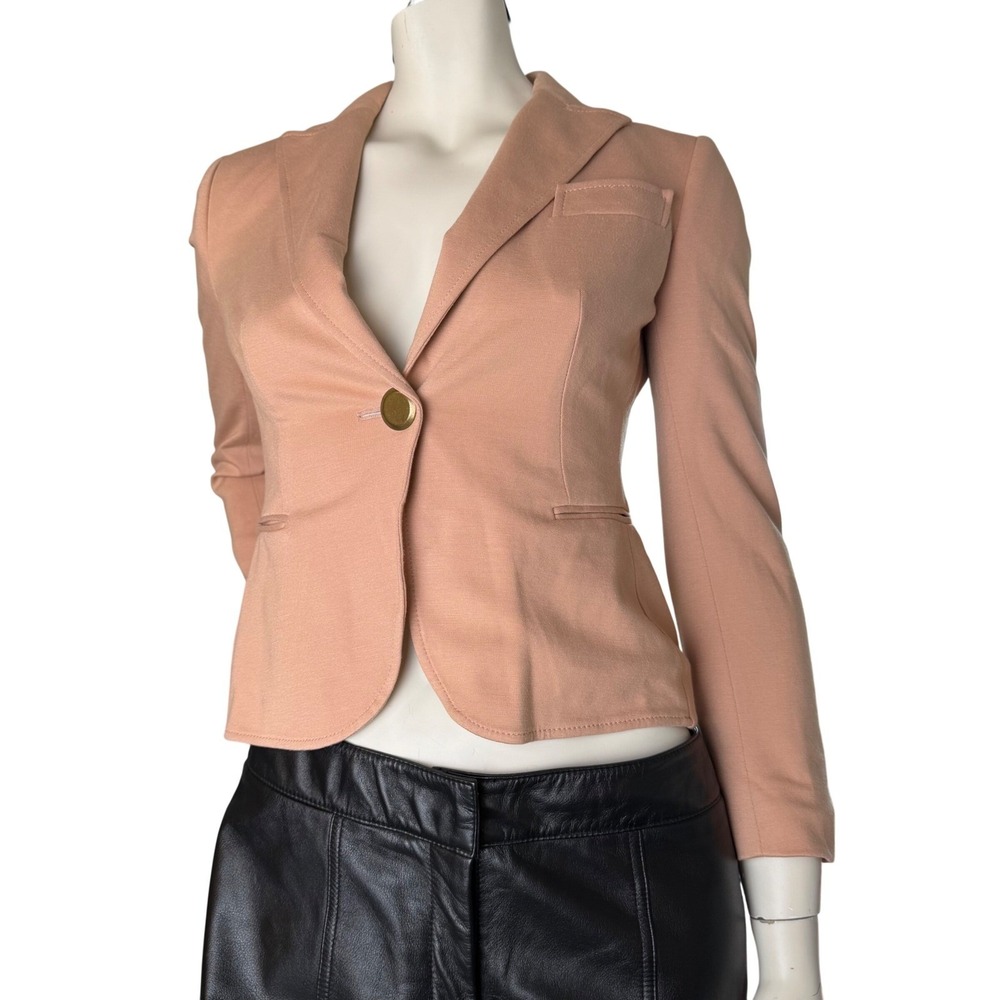 Moschino Tailored Single Button Blazer Peach Pink Office Siren Quiet Luxury S